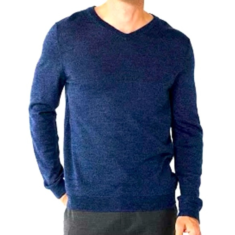 Apt 9 'Navy Purple' Slim Fit Merino Blend Pullover Sweater in Size XXL